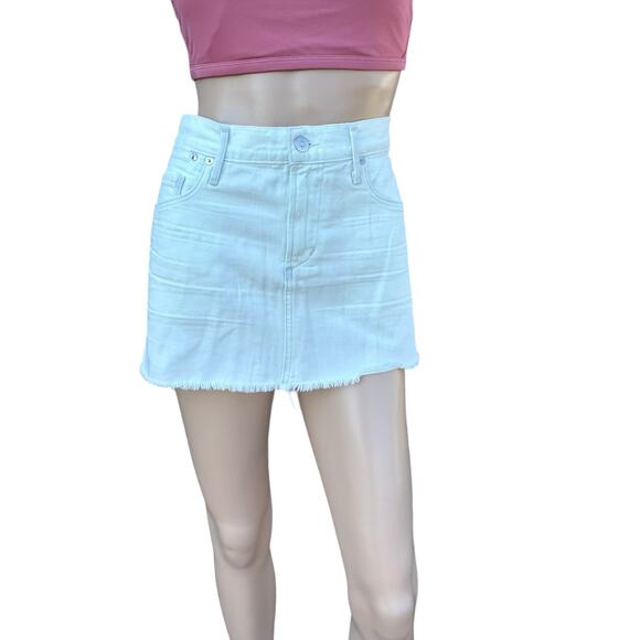 New Citizens of Humanity Daria Seamist Frayed Hem Micro Denim Mini Skirt Sz 31 - Picture 1 of 13